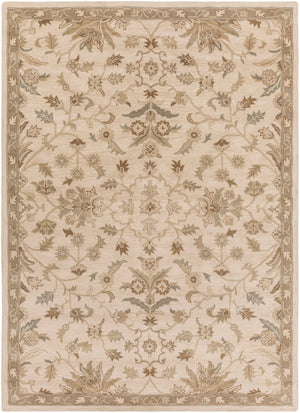 Caesar CAE-1152 Traditional Wool Rug CAE1152-811 Khaki, Medium Gray, Light Gray, Camel, Sage, Dark Brown 100% Wool 8' x 11'