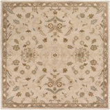 Caesar CAE-1152 Traditional Wool Rug CAE1152-99SQ Khaki, Medium Gray, Light Gray, Camel, Sage, Dark Brown 100% Wool 9'9" Square