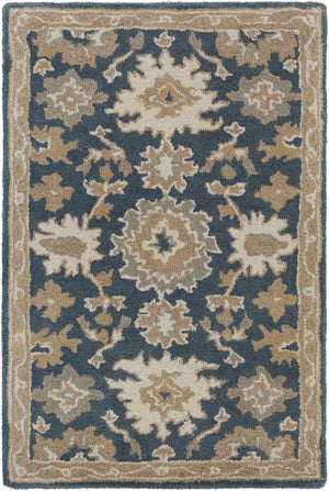 Caesar CAE-1154 Traditional Wool Rug CAE1154-912 Navy, Tan, Teal, Beige, Olive 100% Wool 9' x 12'