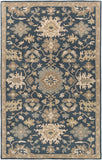 Caesar CAE-1154 Traditional Wool Rug CAE1154-58 Navy, Tan, Teal, Beige, Olive 100% Wool 5' x 8'