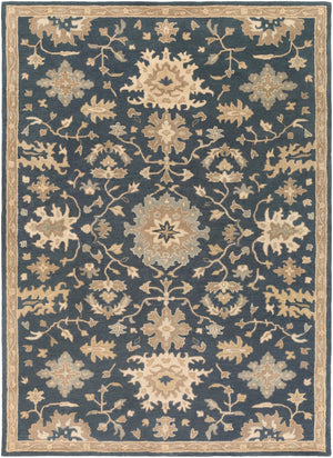 Caesar CAE-1154 Traditional Wool Rug CAE1154-811 Navy, Tan, Teal, Beige, Olive 100% Wool 8' x 11'