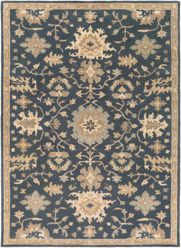 Caesar CAE-1154 Traditional Wool Rug CAE1154-811 Navy, Tan, Teal, Beige, Olive 100% Wool 8' x 11'