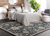 Caesar CAE-1154 Traditional Wool Rug CAE1154-99SQ Navy, Tan, Teal, Beige, Olive 100% Wool 9'9" Square