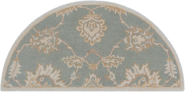 Caesar CAE-1156 Traditional Wool Rug CAE1156-24HM Medium Gray, Ivory, Olive, Tan 100% Wool 2' x 4' Hearth