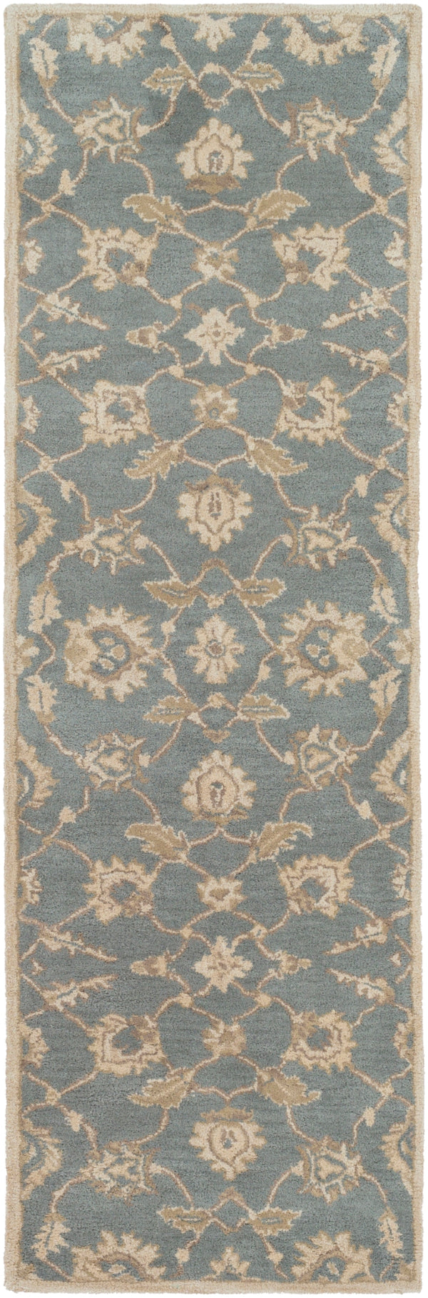 Caesar CAE-1156 Traditional Wool Rug CAE1156-312 Medium Gray, Ivory, Olive, Tan 100% Wool 3' x 12'