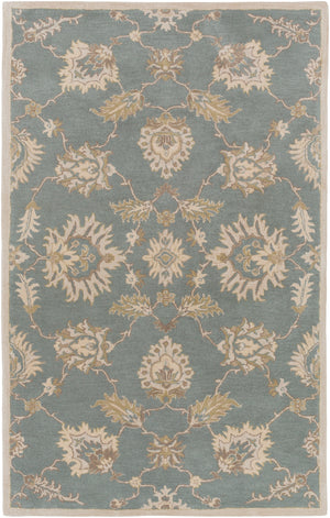 Caesar CAE-1156 Traditional Wool Rug CAE1156-912 Medium Gray, Ivory, Olive, Tan 100% Wool 9' x 12'