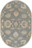 Caesar CAE-1156 Traditional Wool Rug CAE1156-69OV Medium Gray, Ivory, Olive, Tan 100% Wool 6' x 9' Oval