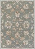 Caesar CAE-1156 Traditional Wool Rug CAE1156-811 Medium Gray, Ivory, Olive, Tan 100% Wool 8' x 11'