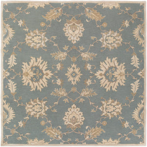 Caesar CAE-1156 Traditional Wool Rug CAE1156-99SQ Medium Gray, Ivory, Olive, Tan 100% Wool 9'9" Square