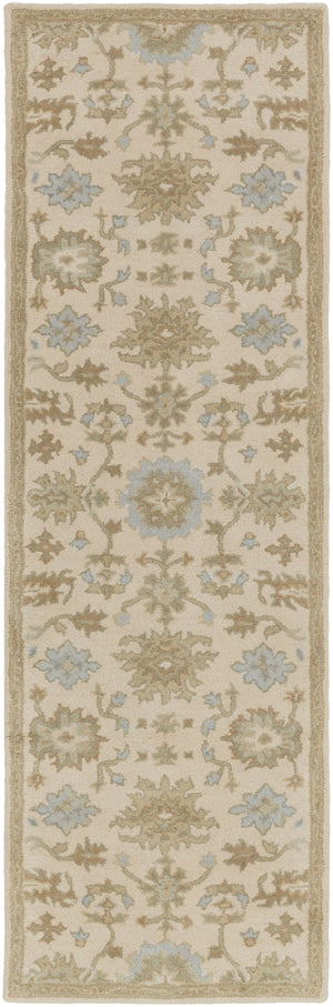 Caesar CAE-1161 Traditional Wool Rug CAE1161-312 Beige, Sage, Light Gray, Olive, Tan 100% Wool 3' x 12'