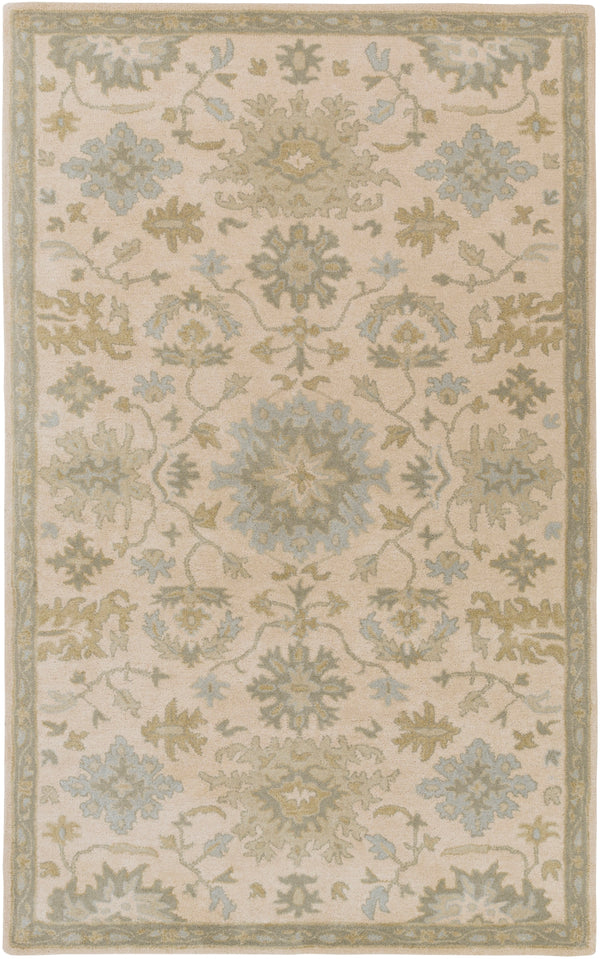 Caesar CAE-1161 Traditional Wool Rug CAE1161-912 Beige, Sage, Light Gray, Olive, Tan 100% Wool 9' x 12'