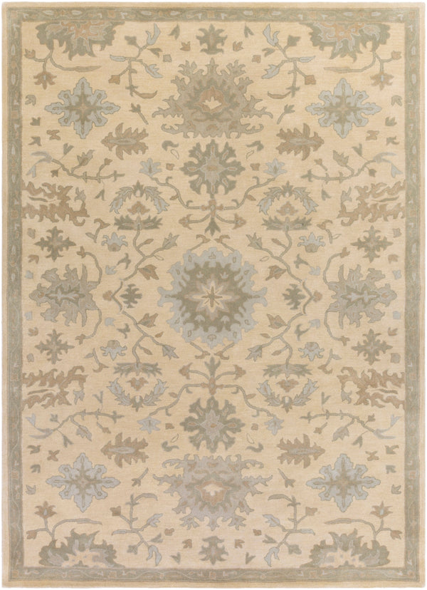 Caesar CAE-1161 Traditional Wool Rug CAE1161-811 Beige, Sage, Light Gray, Olive, Tan 100% Wool 8' x 11'