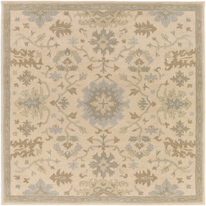 Caesar CAE-1161 Traditional Wool Rug CAE1161-99SQ Beige, Sage, Light Gray, Olive, Tan 100% Wool 9'9" Square