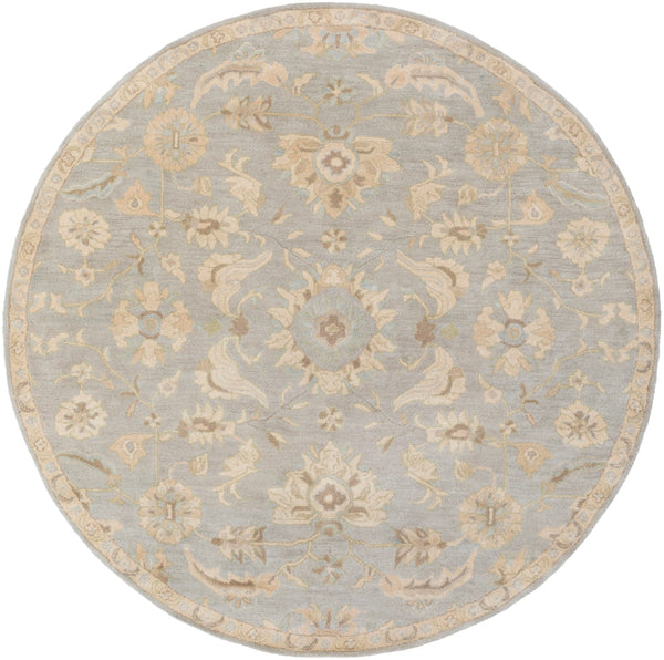 Caesar CAE-1162 Traditional Wool Rug CAE1162-99RD Light Gray, Beige, Olive, Camel, Khaki 100% Wool 9'9" Round