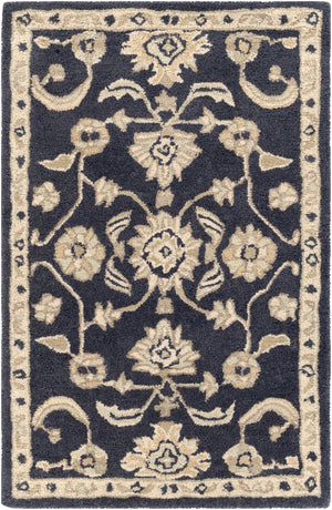 Caesar CAE-1164 Traditional Wool Rug CAE1164-912 Ink, Beige, Seafoam, Tan 100% Wool 9' x 12'