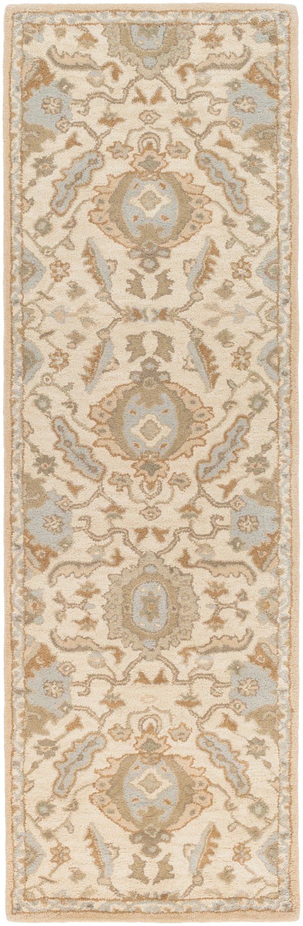 Caesar CAE-1166 Traditional Wool Rug CAE1166-312 Beige, Tan, Taupe 100% Wool 3' x 12'