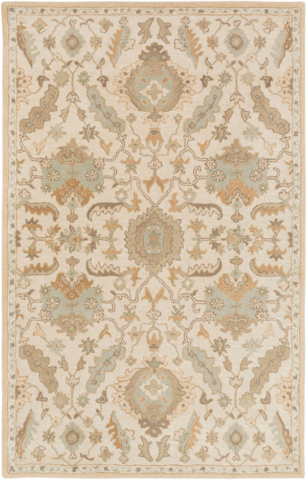 Caesar CAE-1166 Traditional Wool Rug CAE1166-58 Beige, Tan, Taupe 100% Wool 5' x 8'