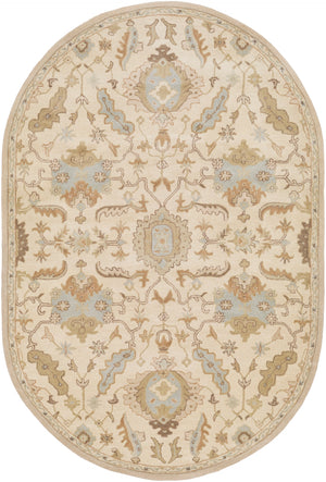 Caesar CAE-1166 Traditional Wool Rug CAE1166-69OV Beige, Tan, Taupe 100% Wool 6' x 9' Oval
