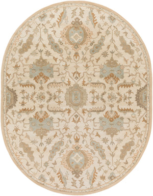 Caesar CAE-1166 Traditional Wool Rug CAE1166-810OV Beige, Tan, Taupe 100% Wool 8' x 10' Oval