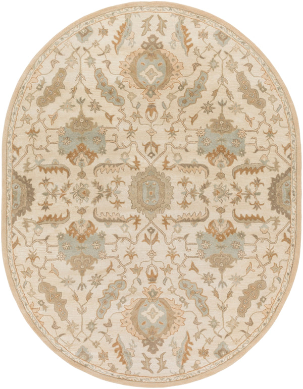 Caesar CAE-1166 Traditional Wool Rug CAE1166-810OV Beige, Tan, Taupe 100% Wool 8' x 10' Oval