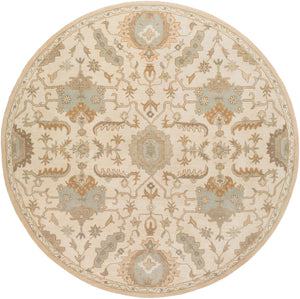 Caesar CAE-1166 Traditional Wool Rug CAE1166-99RD Beige, Tan, Taupe 100% Wool 9'9" Round