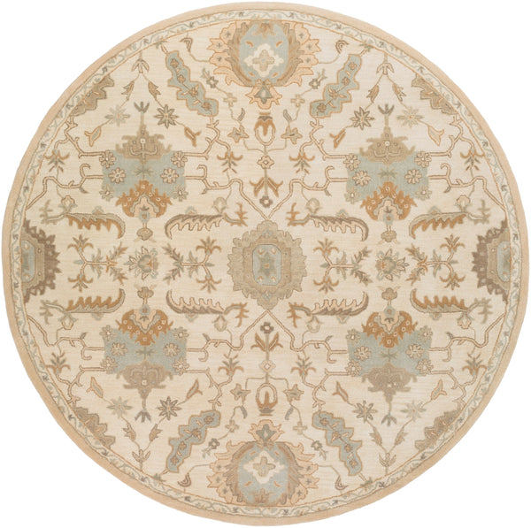 Caesar CAE-1166 Traditional Wool Rug CAE1166-99RD Beige, Tan, Taupe 100% Wool 9'9" Round