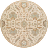 Caesar CAE-1166 Traditional Wool Rug CAE1166-99RD Beige, Tan, Taupe 100% Wool 9'9" Round