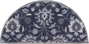 Caesar CAE-1191 Traditional Wool Rug CAE1191-24HM Navy, Charcoal, Medium Gray, Denim 100% Wool 2' x 4' Hearth