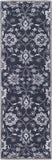 Caesar CAE-1191 Traditional Wool Rug CAE1191-312 Navy, Charcoal, Medium Gray, Denim 100% Wool 3' x 12'