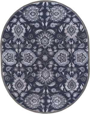 Caesar CAE-1191 Traditional Wool Rug CAE1191-810OV Navy, Charcoal, Medium Gray, Denim 100% Wool 8' x 10' Oval