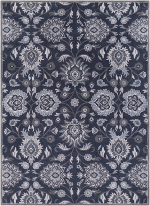 Caesar CAE-1191 Traditional Wool Rug CAE1191-811 Navy, Charcoal, Medium Gray, Denim 100% Wool 8' x 11'