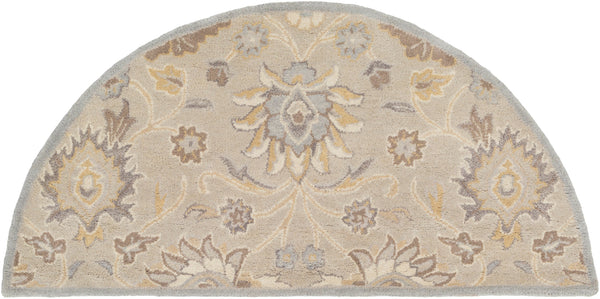 Caesar CAE-1192 Traditional Wool Rug CAE1192-24HM Light Gray, Khaki, Camel, Cream, Medium Gray 100% Wool 2' x 4' Hearth