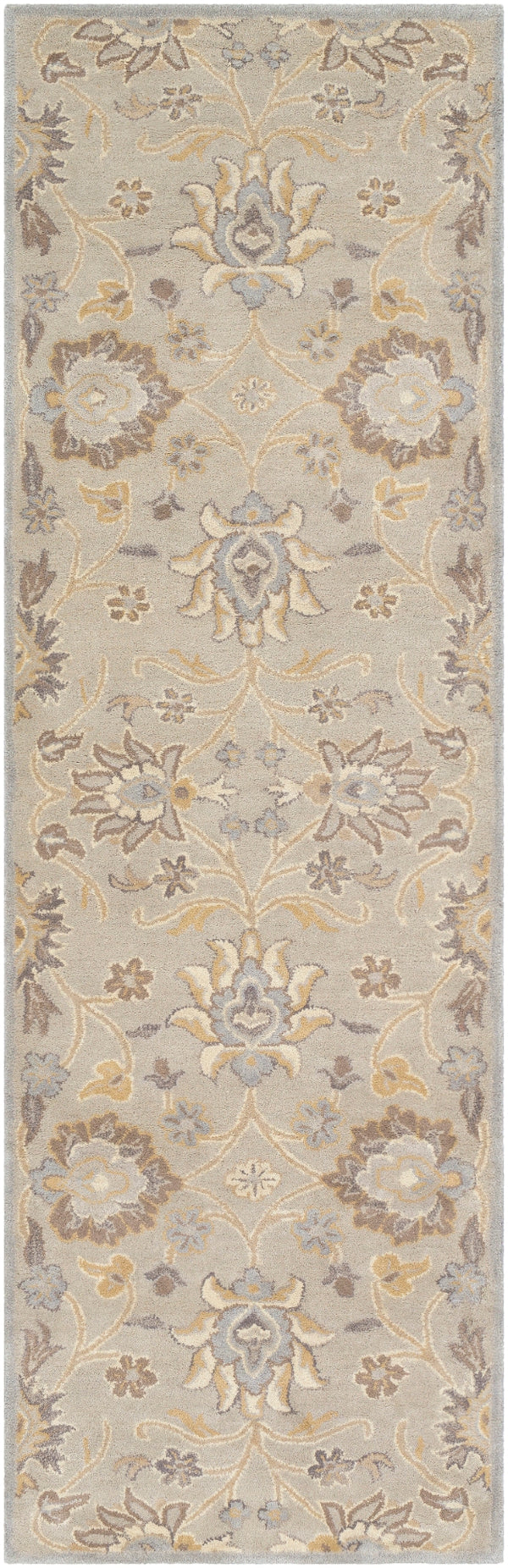 Caesar CAE-1192 Traditional Wool Rug CAE1192-312 Light Gray, Khaki, Camel, Cream, Medium Gray 100% Wool 3' x 12'