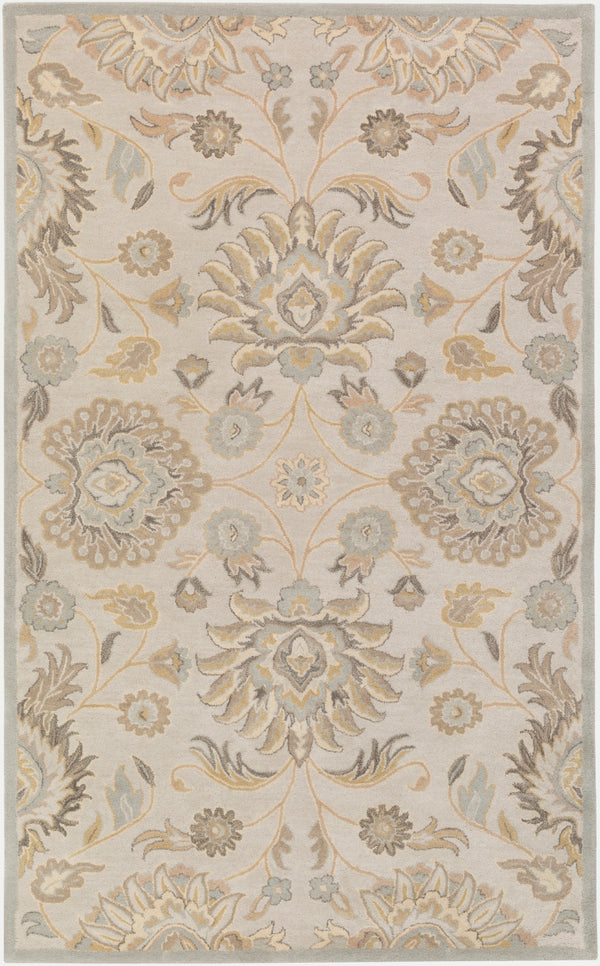 Caesar CAE-1192 Traditional Wool Rug CAE1192-912 Light Gray, Khaki, Camel, Cream, Medium Gray 100% Wool 9' x 12'