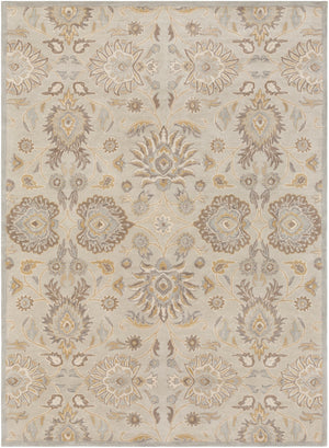 Caesar CAE-1192 Traditional Wool Rug CAE1192-811 Light Gray, Khaki, Camel, Cream, Medium Gray 100% Wool 8' x 11'