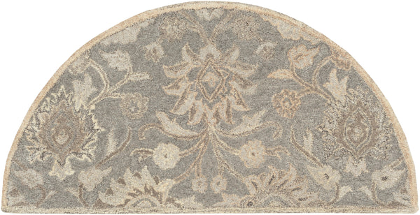 Caesar CAE-1195 Traditional Wool Rug CAE1195-24HM Taupe, Camel, Cream, Light Gray, Dark Brown 100% Wool 2' x 4' Hearth