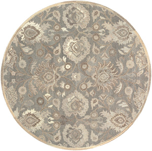 Caesar CAE-1195 Traditional Wool Rug CAE1195-99RD Taupe, Camel, Cream, Light Gray, Dark Brown 100% Wool 9'9" Round