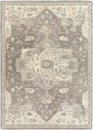 Caesar CAE-1196 Traditional Wool Rug CAE1196-811 Charcoal, Taupe, Khaki, Black, Beige, Dark Brown, Camel 100% Wool 8' x 11'
