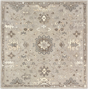 Caesar CAE-1197 Traditional Wool Rug CAE1197-99SQ Taupe, Charcoal, Dark Brown, Beige, Black, Khaki, Camel 100% Wool 9'9" Square