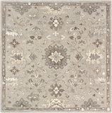 Caesar CAE-1197 Traditional Wool Rug CAE1197-99SQ Taupe, Charcoal, Dark Brown, Beige, Black, Khaki, Camel 100% Wool 9'9" Square