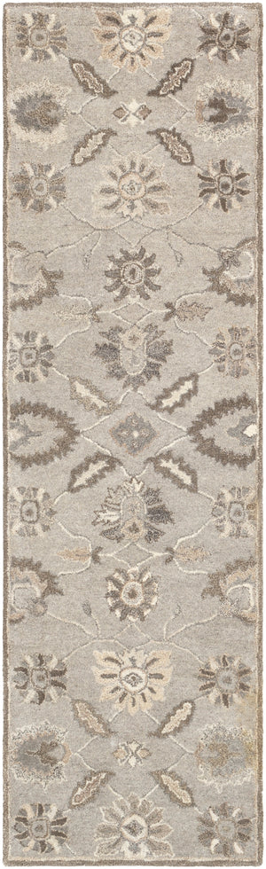 Caesar CAE-1198 Traditional Wool Rug CAE1198-312 Taupe, Charcoal, Dark Brown, Beige, Black, Khaki, Camel 100% Wool 3' x 12'