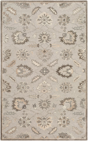 Caesar CAE-1198 Traditional Wool Rug CAE1198-912 Taupe, Charcoal, Dark Brown, Beige, Black, Khaki, Camel 100% Wool 9' x 12'