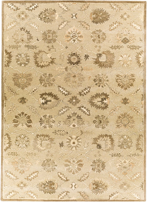 Caesar CAE-1198 Traditional Wool Rug CAE1198-811 Taupe, Charcoal, Dark Brown, Beige, Black, Khaki, Camel 100% Wool 8' x 11'