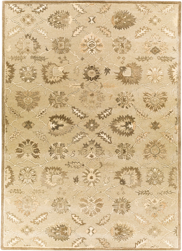 Caesar CAE-1198 Traditional Wool Rug CAE1198-811 Taupe, Charcoal, Dark Brown, Beige, Black, Khaki, Camel 100% Wool 8' x 11'