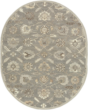 Caesar CAE-1199 Traditional Wool Rug CAE1199-810OV Charcoal, Taupe, Dark Brown, Black, Khaki, Beige, Camel 100% Wool 8' x 10' Oval
