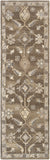 Caesar CAE-1200 Traditional Wool Rug CAE1200-312 Dark Brown, Charcoal, Taupe, Khaki, Beige, Camel, Black 100% Wool 3' x 12'