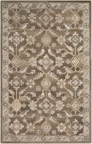 Caesar CAE-1200 Traditional Wool Rug CAE1200-912 Dark Brown, Charcoal, Taupe, Khaki, Beige, Camel, Black 100% Wool 9' x 12'