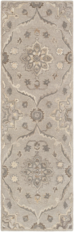 Caesar CAE-1201 Traditional Wool Rug CAE1201-312 Taupe, Charcoal, Beige, Dark Brown, Khaki, Black, Camel 100% Wool 3' x 12'