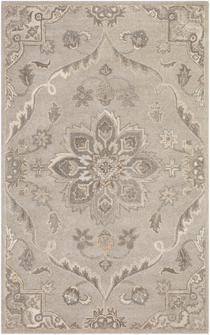 Caesar CAE-1201 Traditional Wool Rug CAE1201-912 Taupe, Charcoal, Beige, Dark Brown, Khaki, Black, Camel 100% Wool 9' x 12'