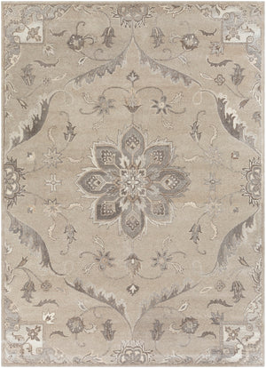Caesar CAE-1201 Traditional Wool Rug CAE1201-811 Taupe, Charcoal, Beige, Dark Brown, Khaki, Black, Camel 100% Wool 8' x 11'